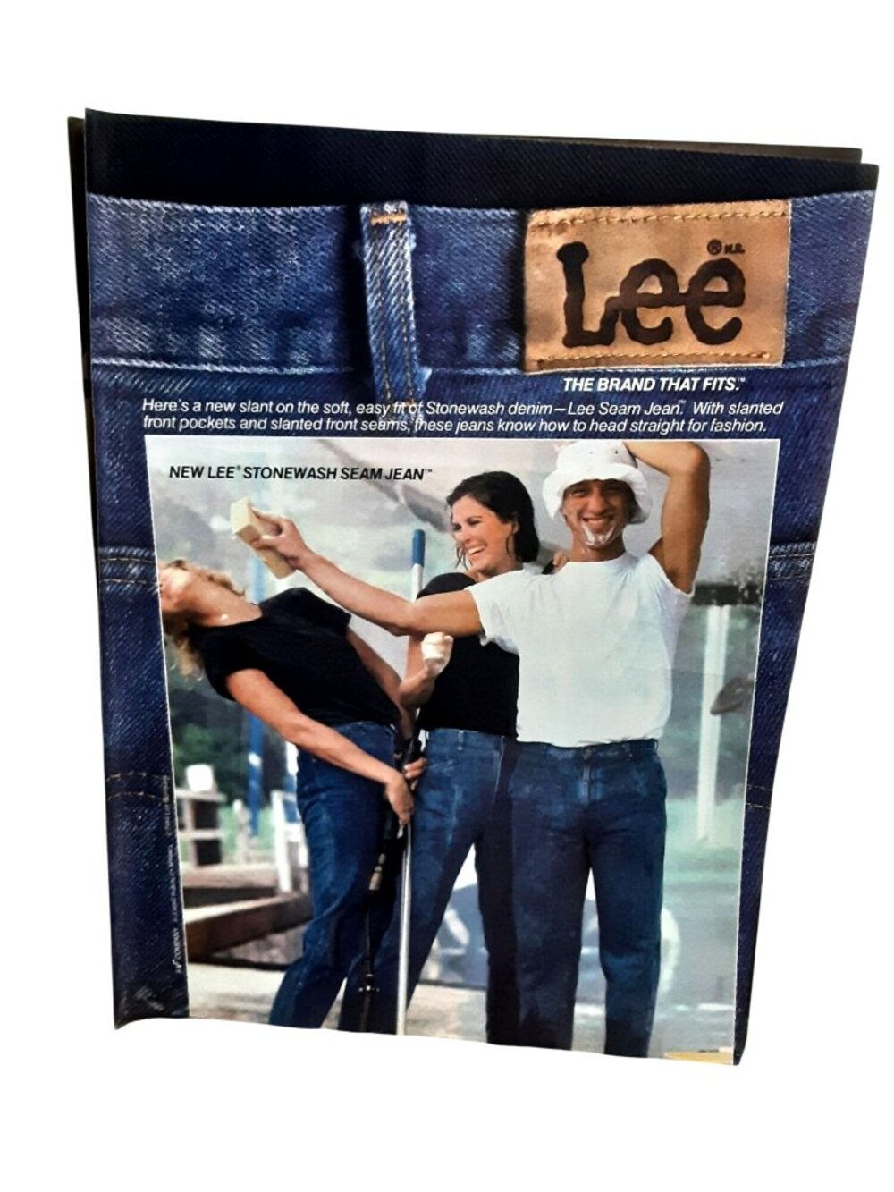 1984 Lee Jeans Ad Stonewash Denim Vintage Fashion Print Advertising